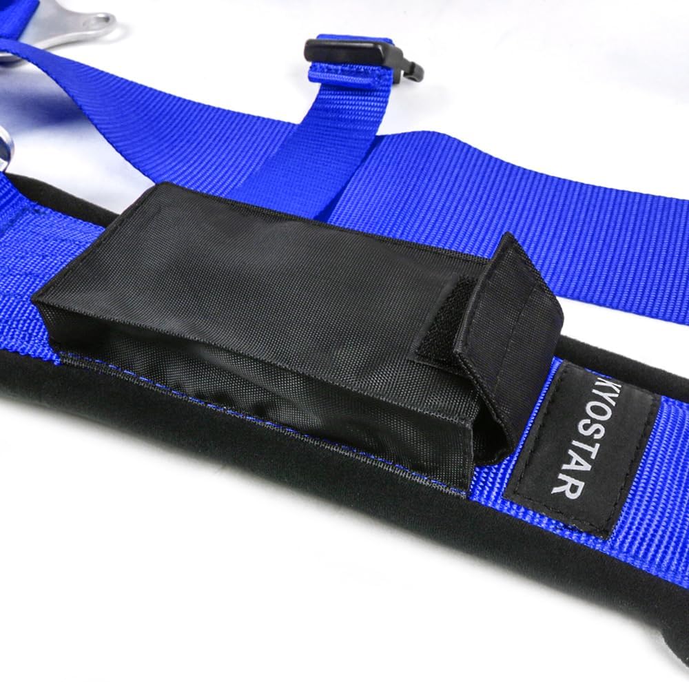 4 Point Harness Set 3 Inch with Ultra Soft Heavy Duty Shoulder Pads (8163 Blue)