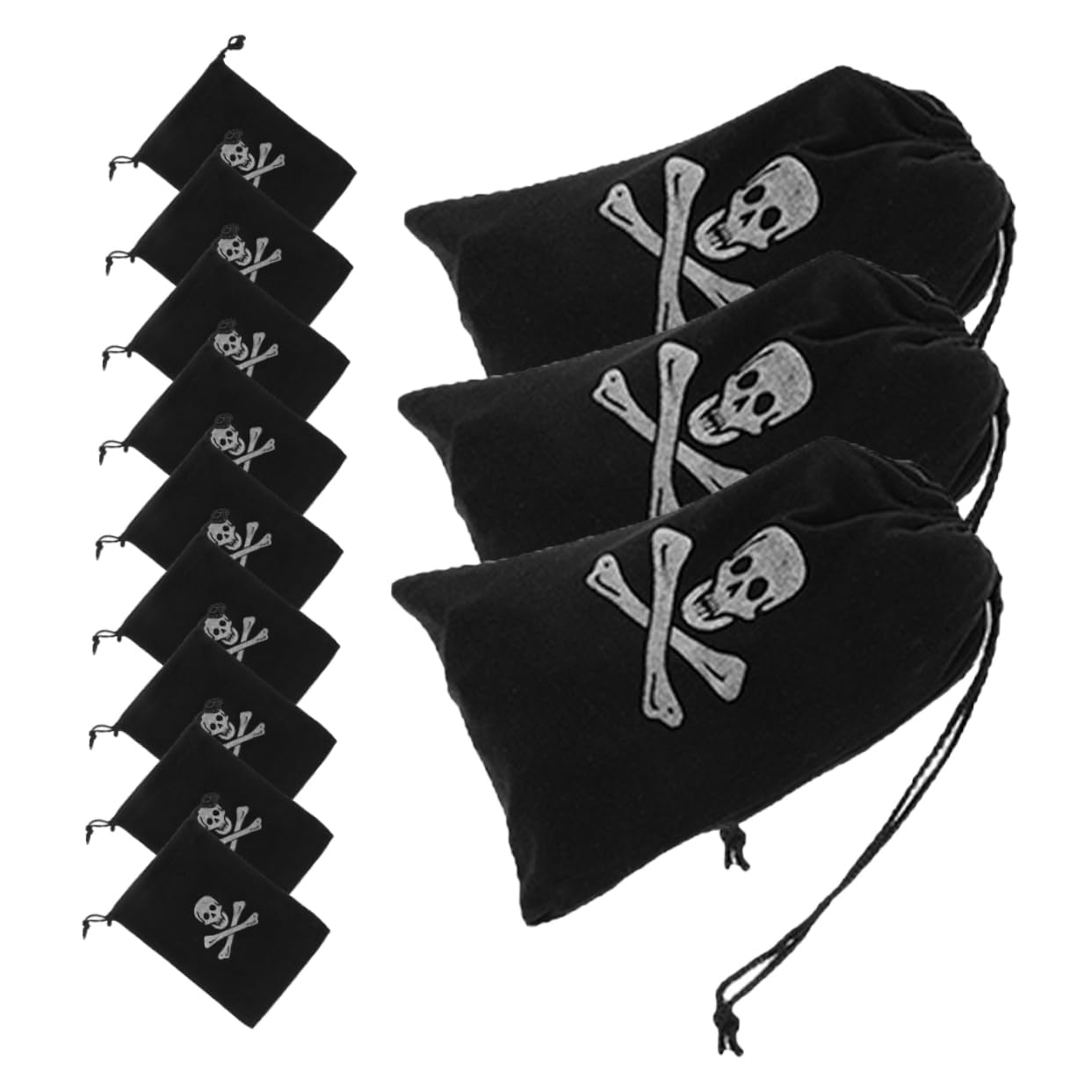GLEAVI 60pezzi Sacchetti Filo Pirata Con Teschi Per Feste Di Halloween Borse Portamonete Versatili Decorazioni Spaventose e Gadget Per Eventi