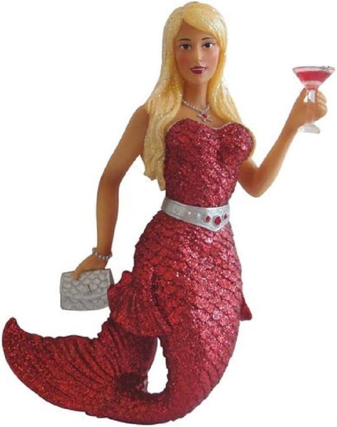 December Diamonds Miss Mertini Mermaid with Martini Christmas Ornament 5590844