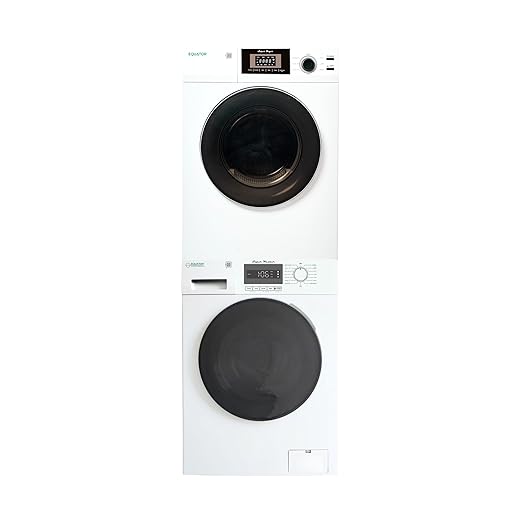 Equator COMPACT STACKABLE LAUNDRY Washer EW 822 1.57cf + Dryer ED 866 3.1cf 110V (White)