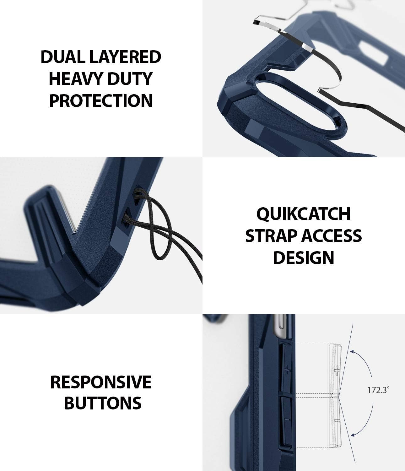 Ringke Fusion-X Compatible with iPhone XR Case Ergonomic Transparent Military Drop Tested Defense Hard PC Back TPU Bumper Impact Resistant Protection Cover for iPhone XR 6.1" (2018) - Navy