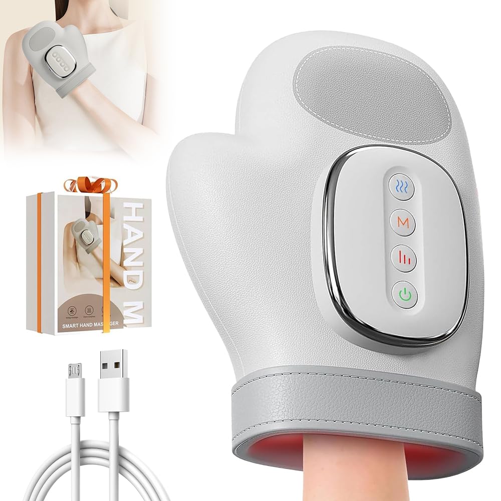 Handmassagegerät, NAVESO Intelligenter Hand Massagegerät mit Wärmekompression, Tragbare Elektrische Handmassage mit 3 Mode Geschenke für Frauen und Männer
