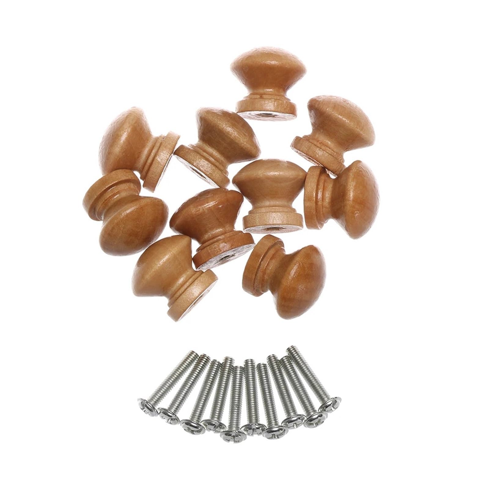 Cidegoo 12Pcs Natural Wooden Cabinet Pulls Round Drawer Knobs for Dresser Wardrobe Door