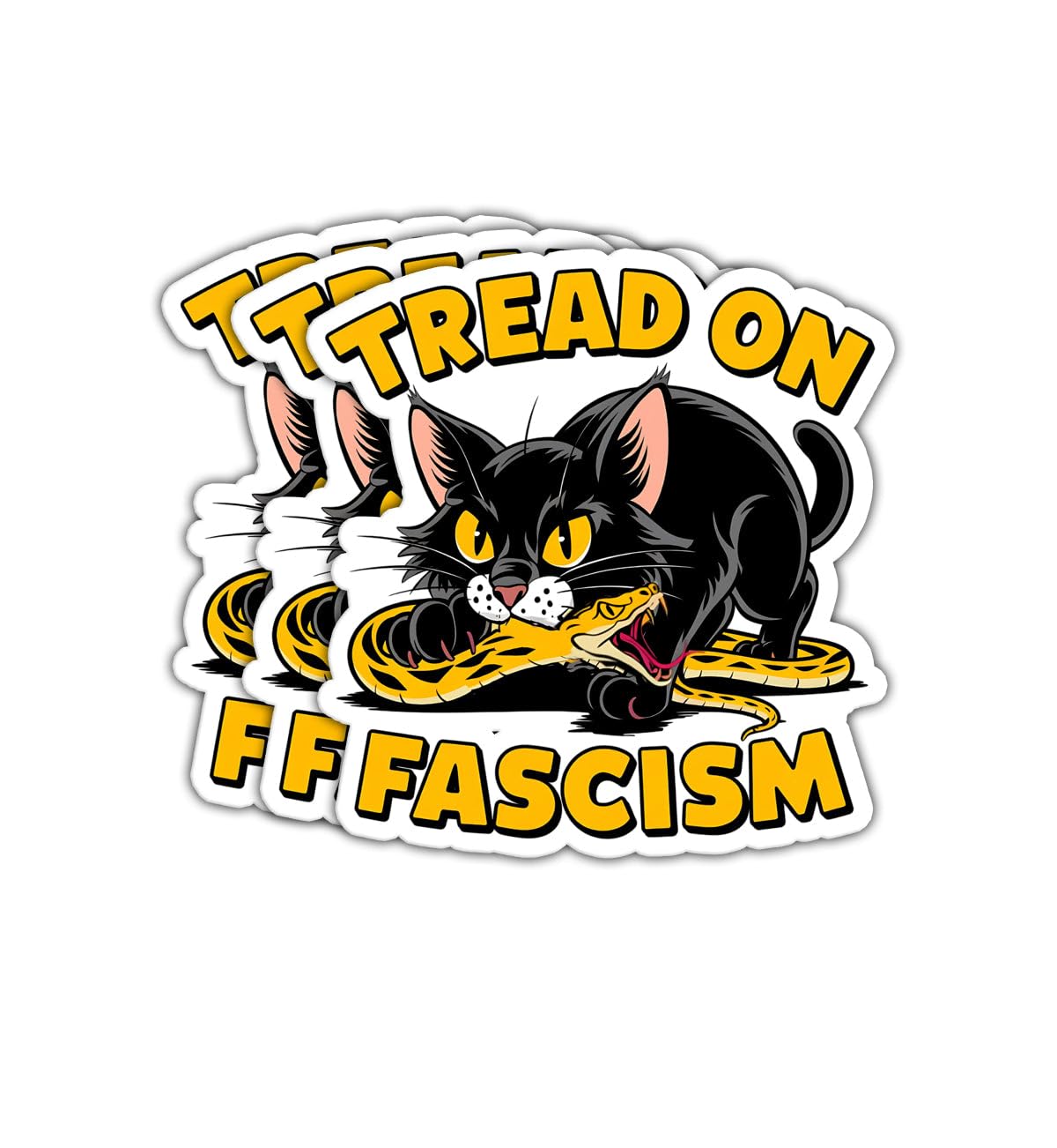 Photo 1 of (3 Psc) Tread On Fascism Sticker - Political Decal - Decal Sticker 3 Inch for Laptop Water Bottles Phone