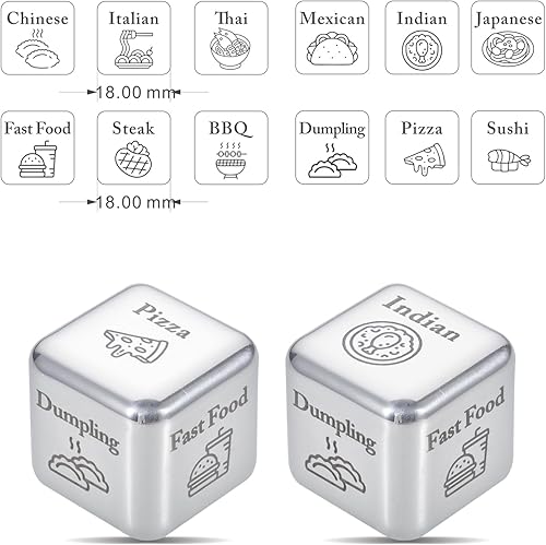 Miniatura 2 de 2 dados de decisión de alimentos, regalos divertidos para novio, novia, aniversario para él, ella, regalos de cumpleaños, día de San Valentín, para