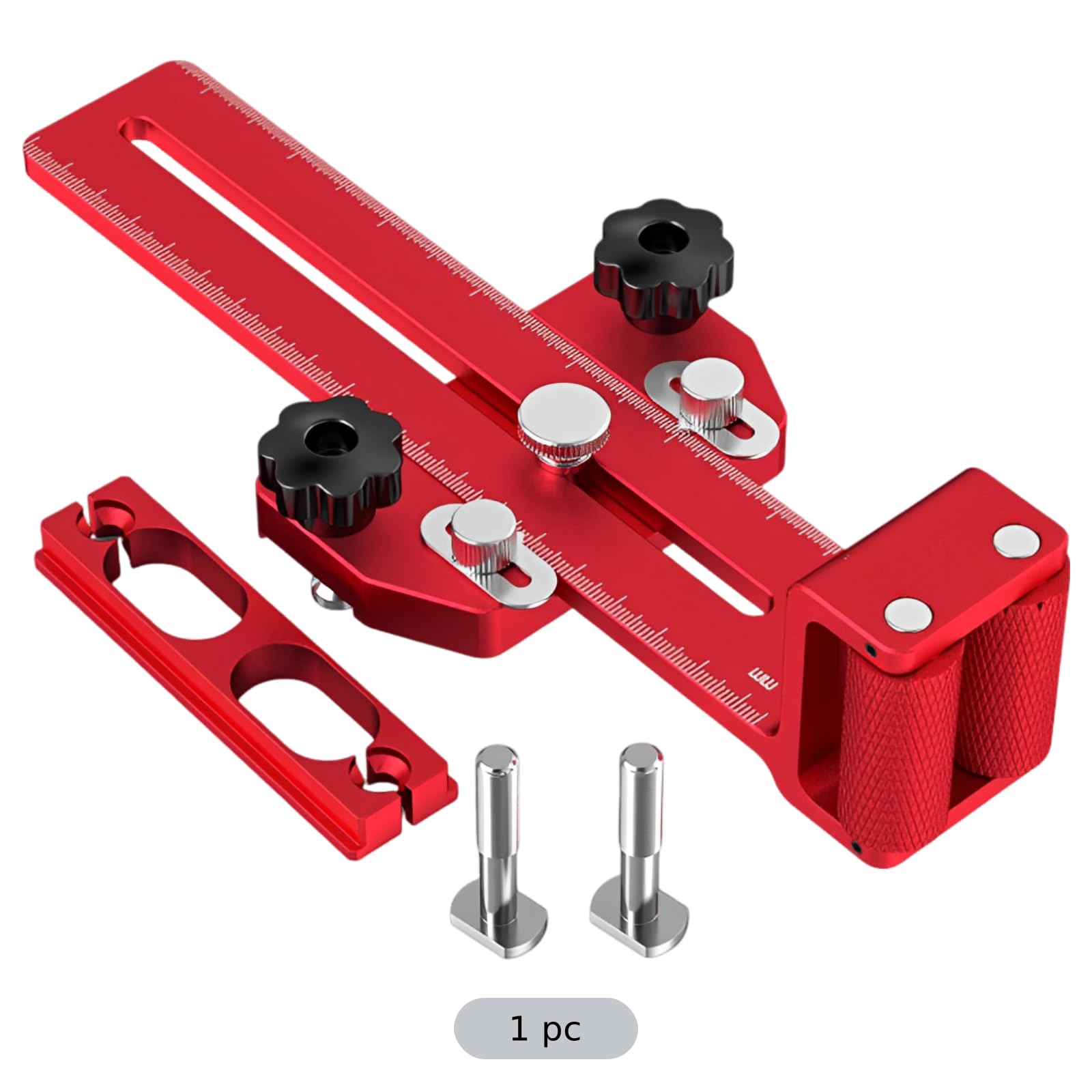 Gabarit de coupe rapide amélioré, positionneur rouge en aluminium CNC, rainurage fin à doubles rouleaux, échelle gravée 1/32 in, réglable de 6,4 à 23,9 cm, guide pour scie sur table et établi