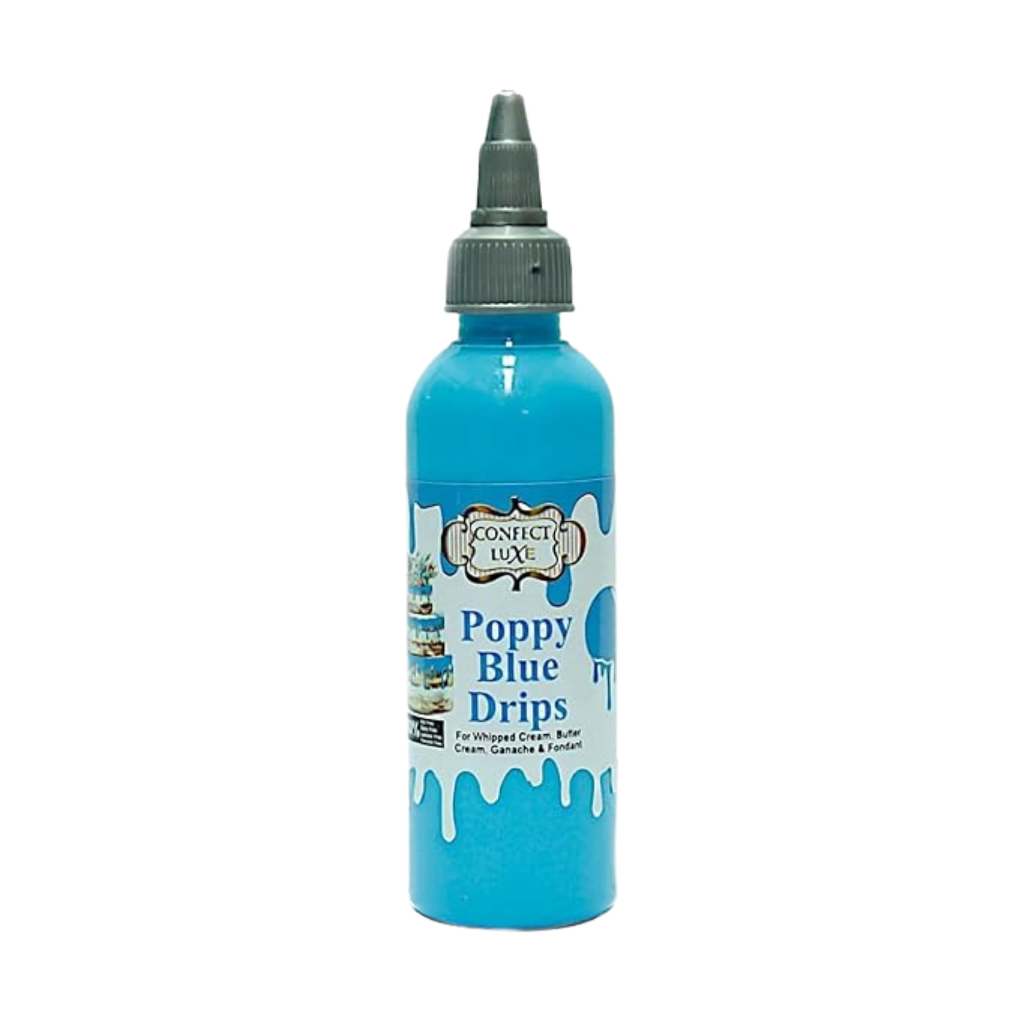 Confect Edible Drips | Cake Drip for Cake Decorating | Drizzle for Doughnuts, Cupcakes & Desserts | Ready-to-Use (3.71 Oz) (Poppy Blue) (B098R376YP) Amazon Price History, Amazon Price Tracker