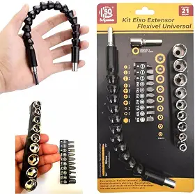 KIT EXTENSOR PROLONGADOR FLEXIVEL PARAFUSADEIRA UNIVERSAL