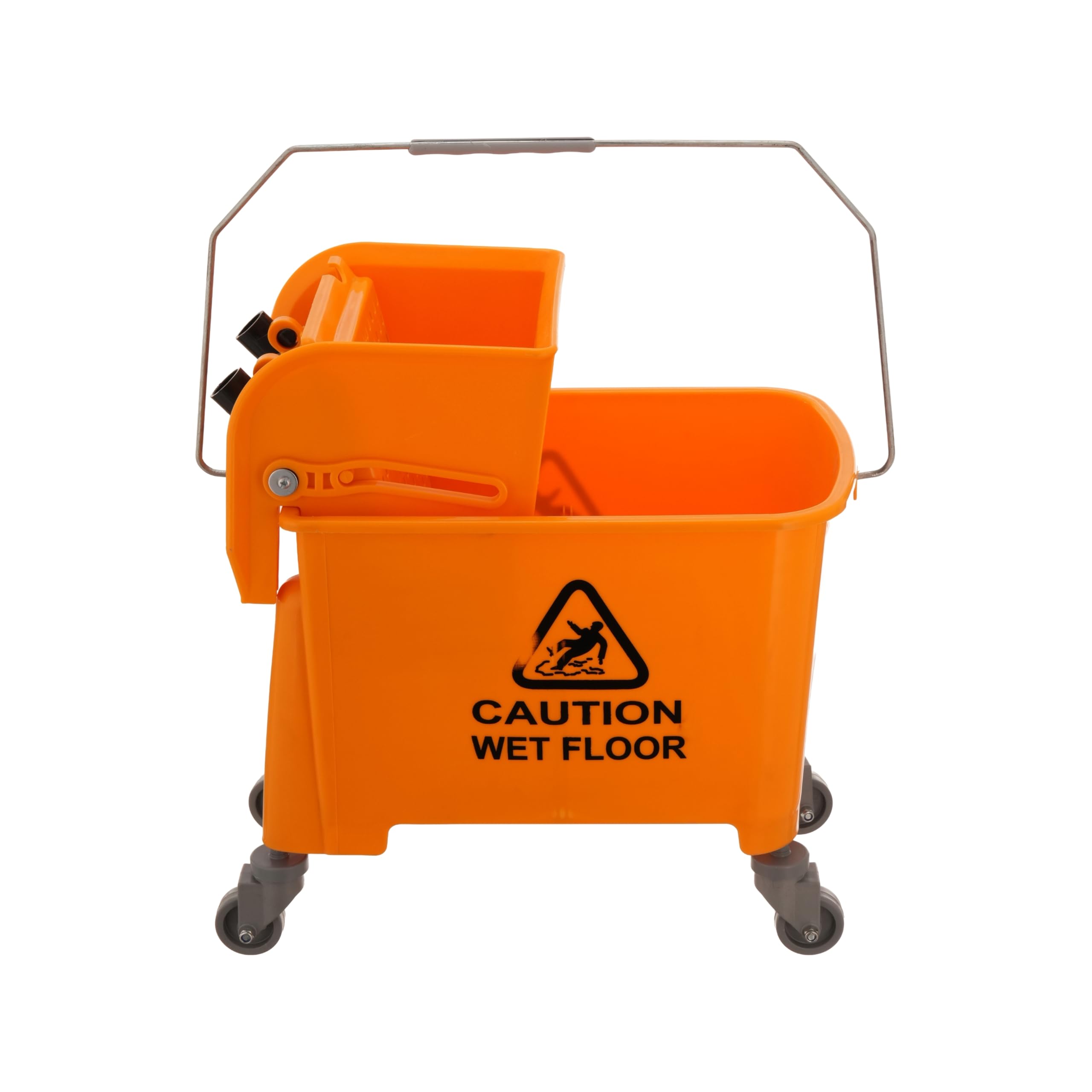 Kosbins Single Bucket Down-Press Mop Wringer Trolley – 20L Yellow | Compact Mini Mop Bucket Trolley | Durable & Easy-to-Use Cleaning Solution for Homes, Offices & Commercial Spaces-image-1