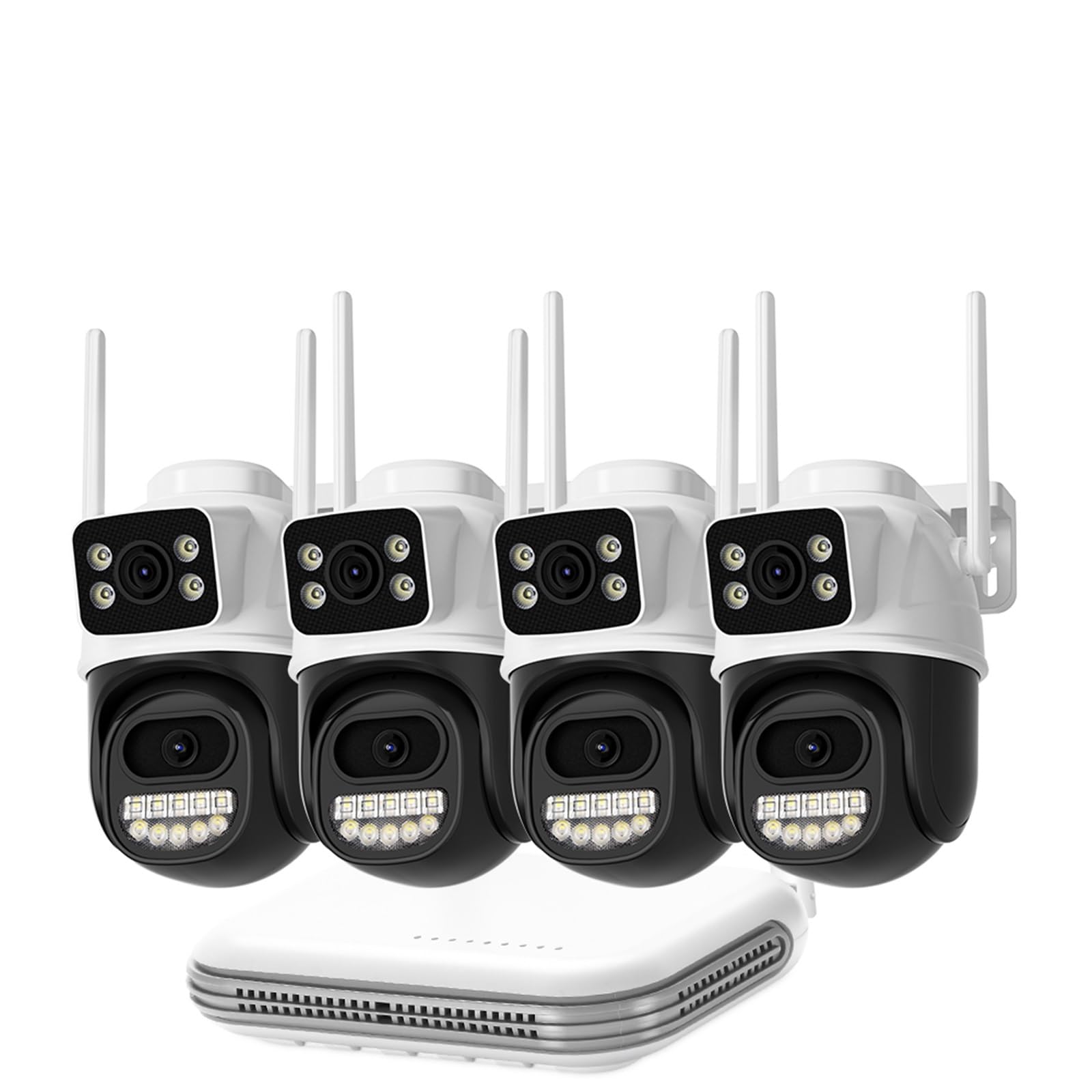 Kamera IP 8MP z dźwiękiem WiFi, zewnętrzna, 8-kanałowa, mini kamera NVR, zestaw do monitoringu CCTV, bezprzewodowy system kamer z noktowizorem na podczerwień(None,4pcs)