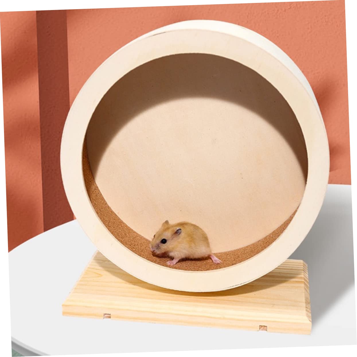 Abaodam Rueda silenciosa de madera para hámster, chinchilla, conejillo de indias, rodillo de ejercicio, deportes de mascotas, para hámsteres, enanos, roedores