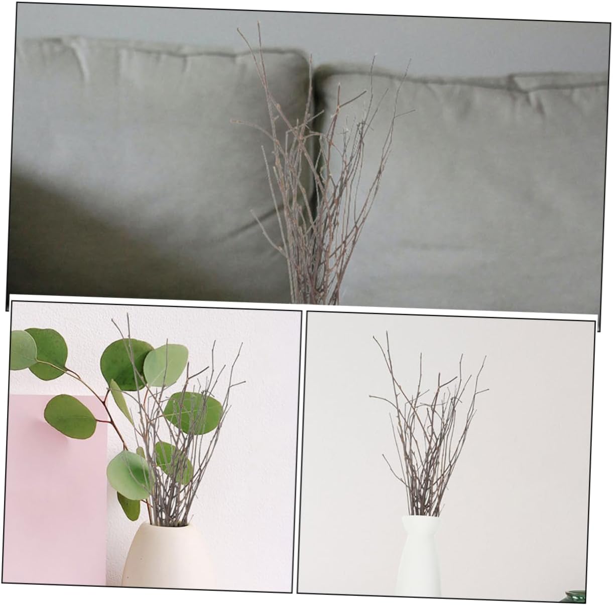 12Pcs Natural Dried Birch Branches for DIY Flower Arrangements Decor Twigs for Vases Home Office and Event Decoration Elegant Rustic Decor Elements