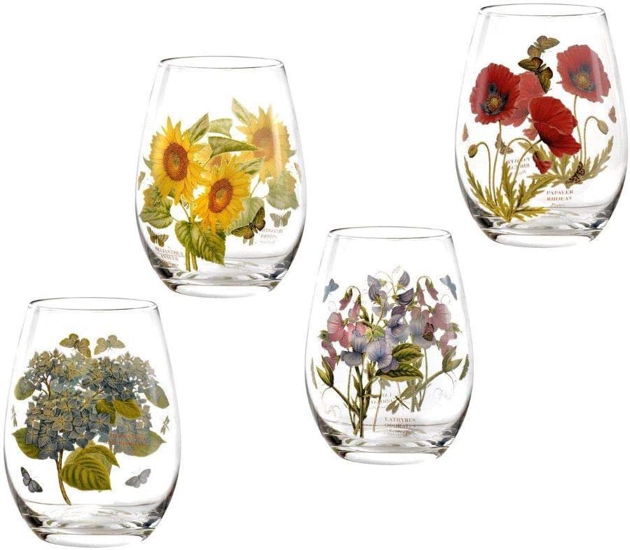 Botanic Garden Stemless Wine Glasses Set