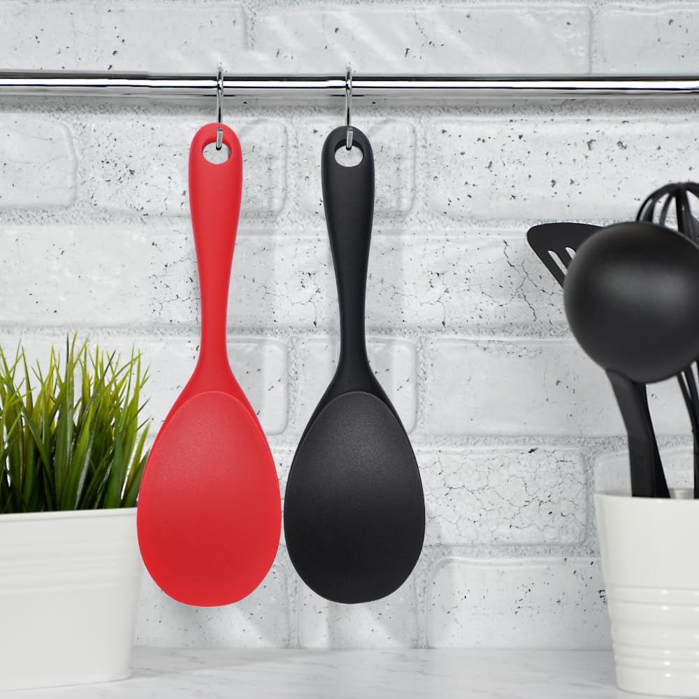 2 Stück Silikon Servierlöffel Lebensmittelqualität - Hitzebeständig Bis 230°C