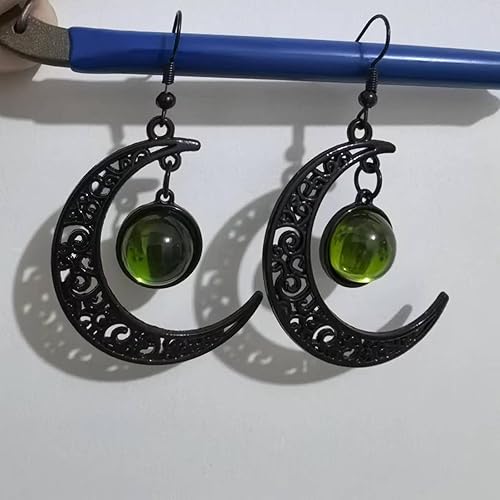 Miniatura 2 de Aretes colgantes góticos de luna, estilo punk, estilo punk y victoriano, joyería misteriosa de vampiro, accesorios de disfraz de Halloween para mujer
