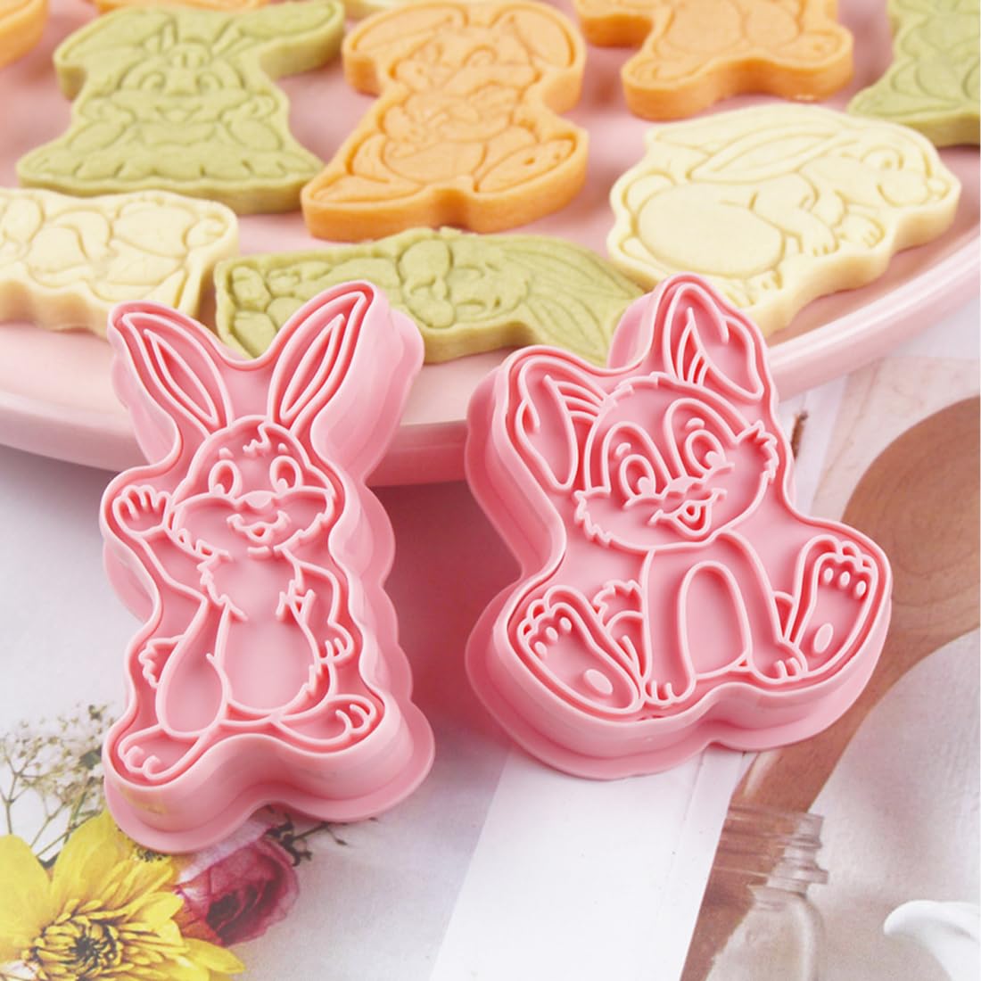 Formine Per Biscotti Pasquali - Set 8 Pezzi Coniglietti 3D Per Dolci E Decorazioni | Tema Pasqua - Foto 2