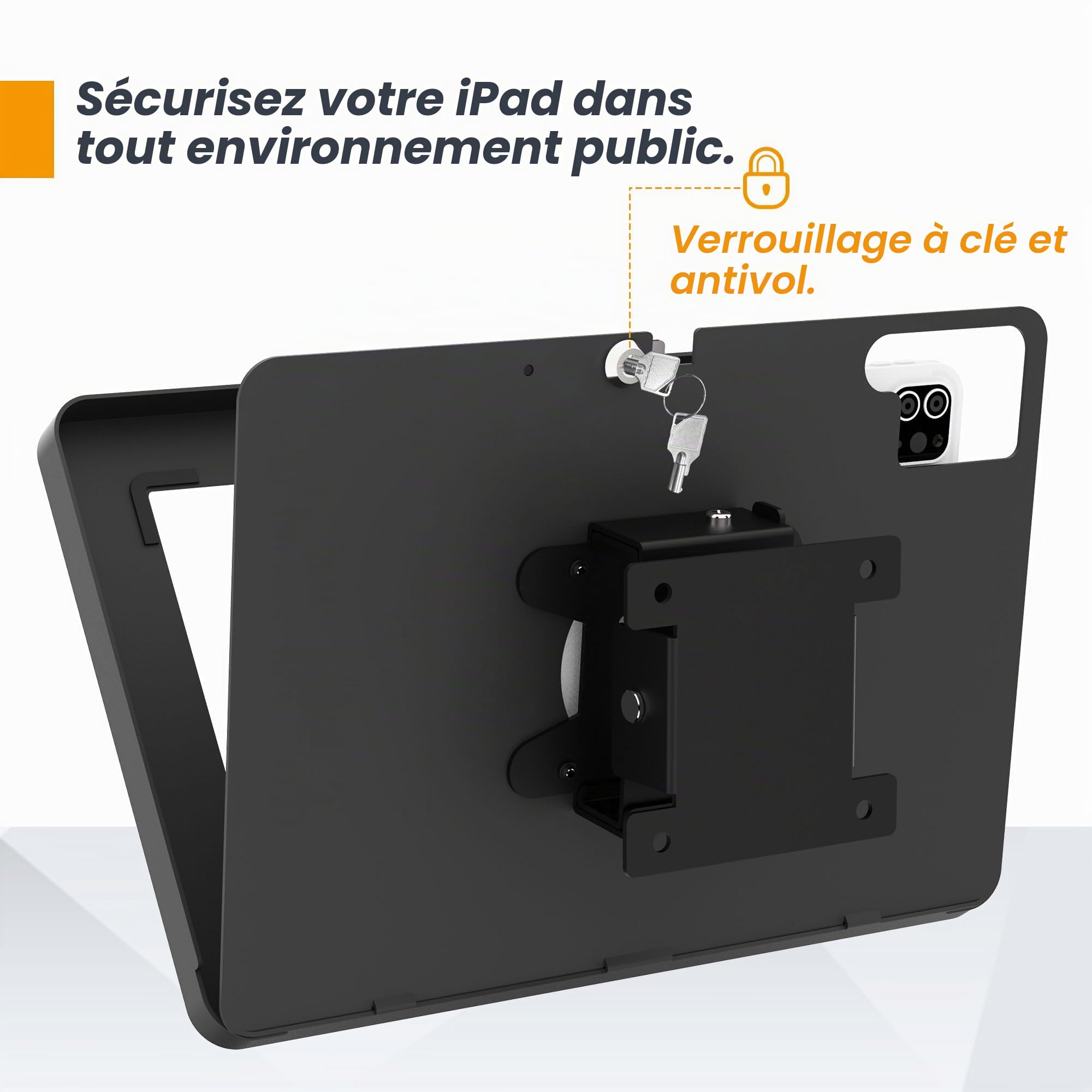 Support mural pour tablette compatible avec iPad 10e génération 11", Pro 11" 1 2 3 4, Air 4 5, Air 11", iPad 11" (A16) - BSW101BA