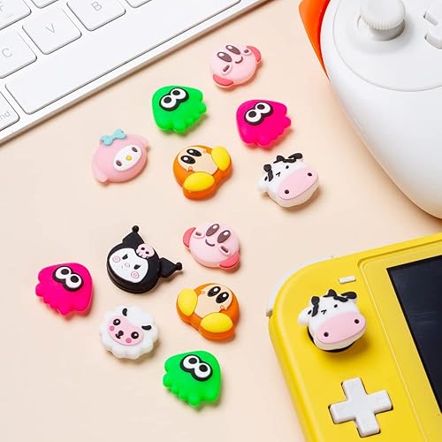 Miniatura 7 de PERFECTSIGHT Lindos empuñaduras de pulgar Splatoon para Switch, Switch Lite, Switch OLED, tapas de joystick 3D para Nintendo Switch, 4 tapas de