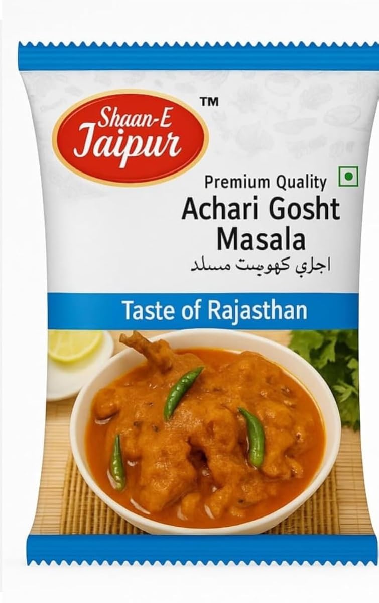 Shaan-E Jaipur Combo Pack | Achari Gosht Masala & Yellow Chilli Powder 150g | Natural Fresh Ground Spice Mix | Intense Aroma, No Added Colors, Perfect for Daily Cooking