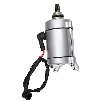 9 Teeth Starter Motor for 150cc 200cc 250cc CG Air-Cooled Engines Compatible with ATV SSR, Roketa, Taotao, Coolster, Jetmoto Vertical Engine, Includes Cable, Replacement Motor