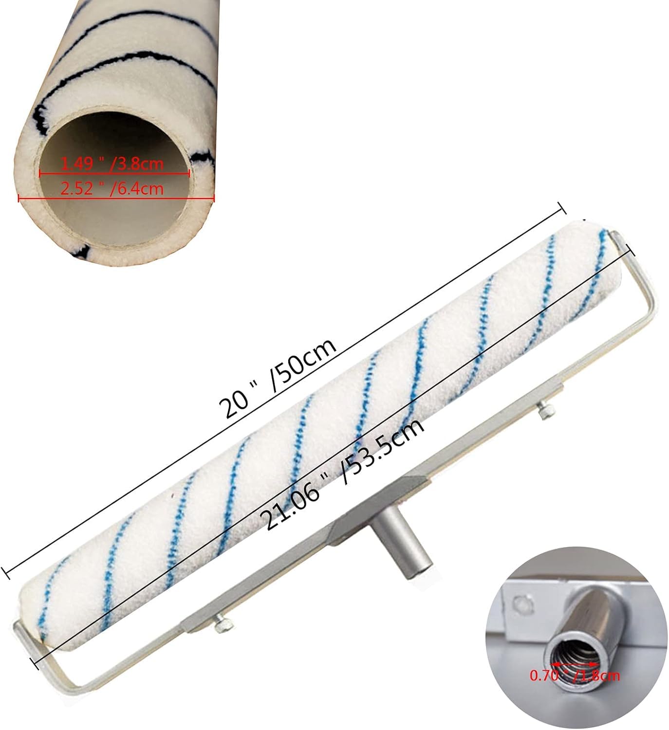 Juego de rodillos de pintura de microfibra, funda de 20 pulgadas, soporte expandible, suministros de pintura para paredes y techos