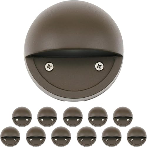 Lumina Lighting® Luces LED de 2 W para terraza (paquete de 12) | Luces de bajo voltaje para cubierta de paisaje impermeables – 12 V 3000 K