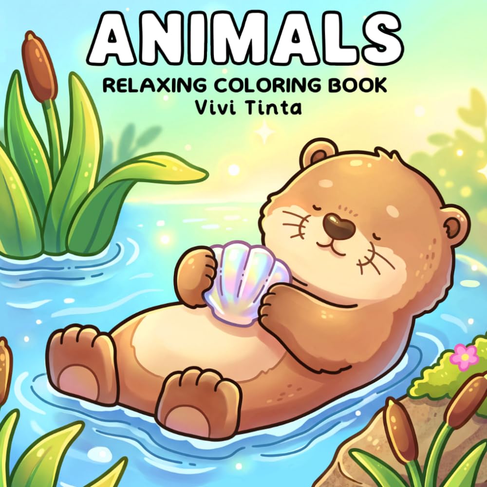 Animals: Relaxing Coloring Book for Adults & Teens Featuring Cute and Adorable Critters in Their Natural World