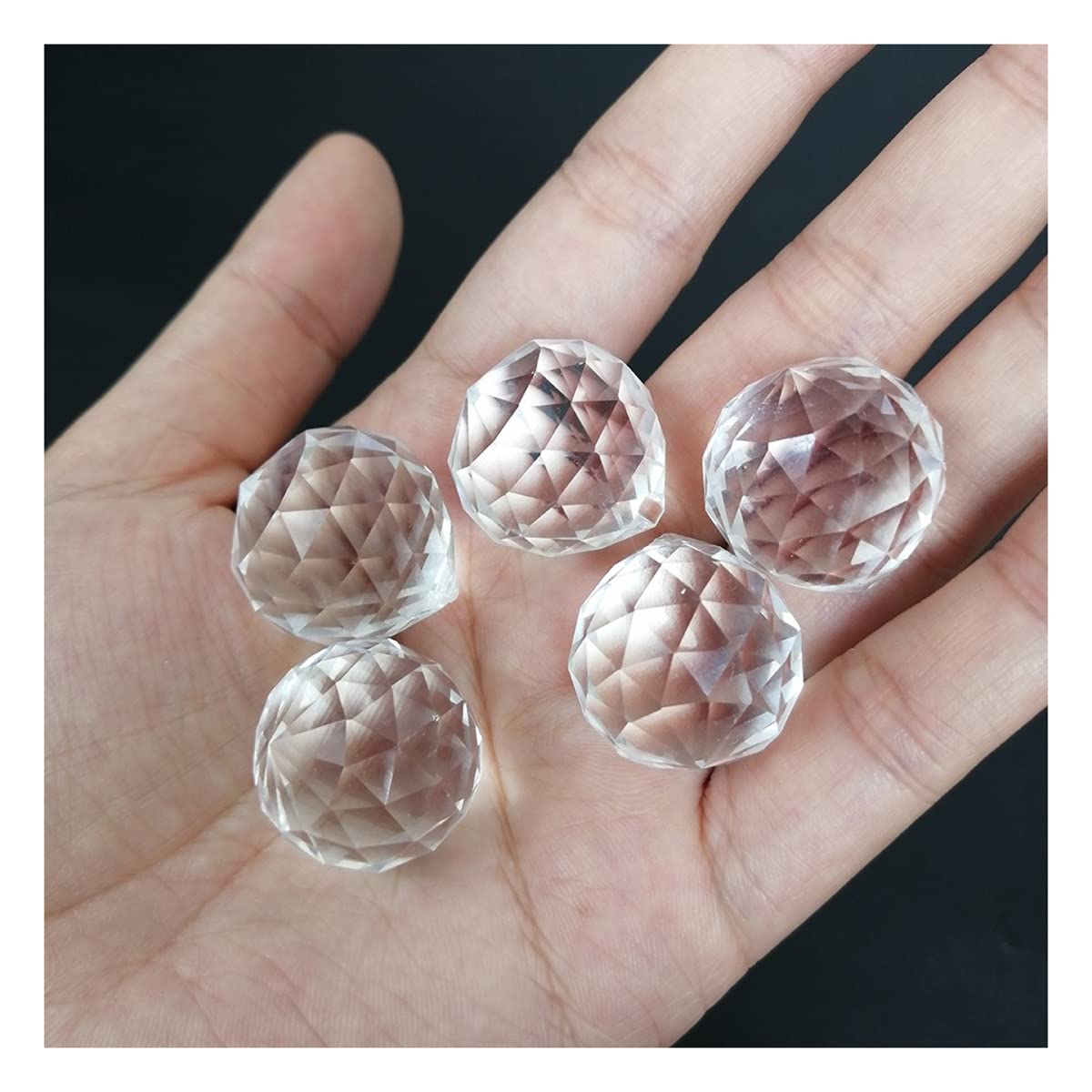 YUZGUHEY 5pcs 20mm K9 Faceted Crystal Ball Pendant Prisms Lamp Lighting Part Party Crystals Replacement Parts
