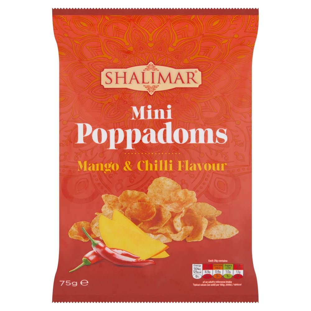 Shalimar Mini Poppadoms Mango & Chilli Flavour, 75g