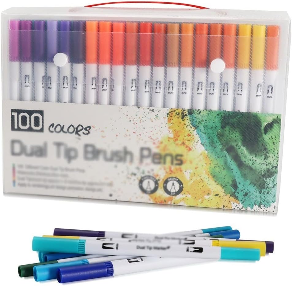 100/120 Colors Watercolor Art Markers Set Brush Pen Tip Fineliner Drawing Painting Stationery For Coloring Mang(100 color)