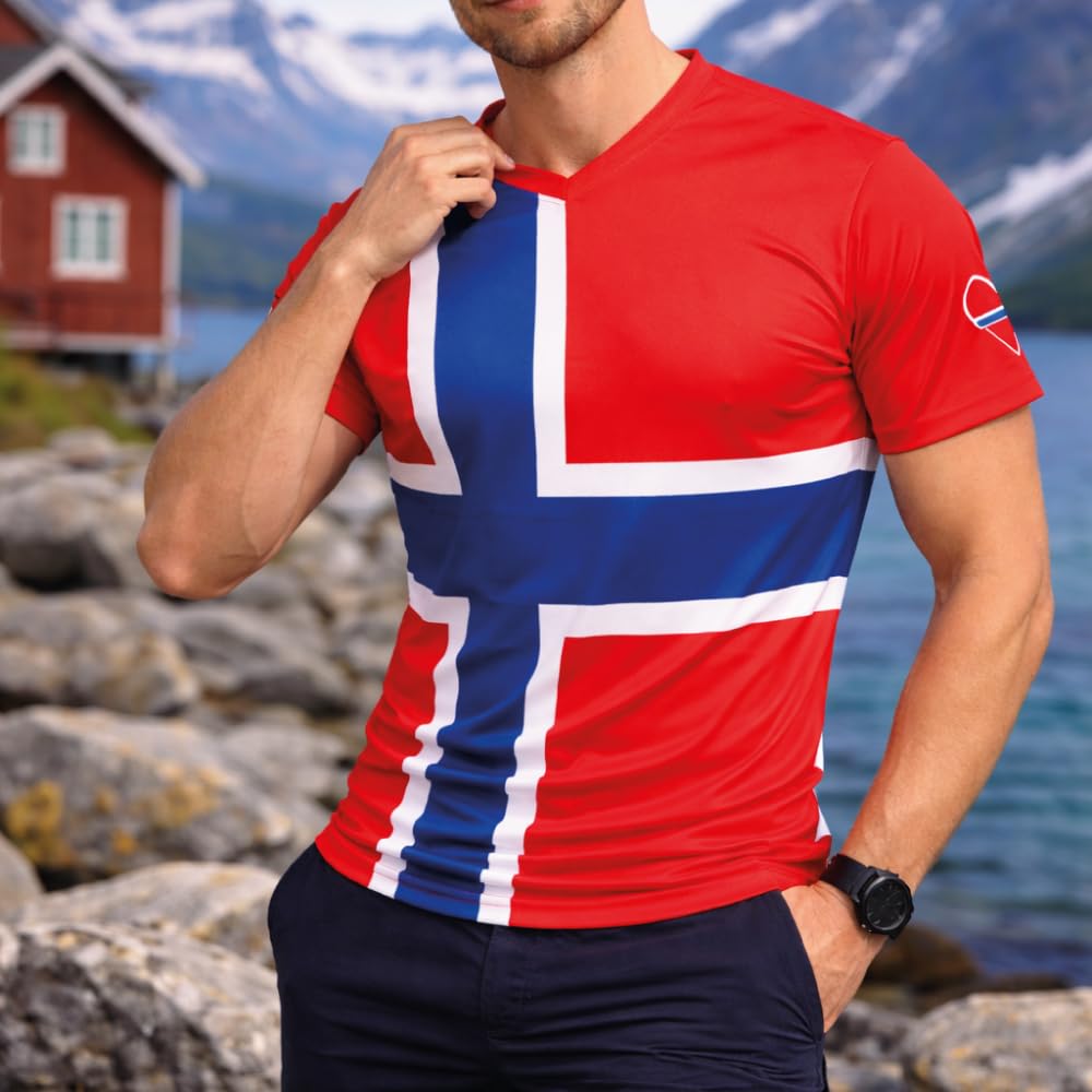 Herren-T-Shirt mit Flagge – Bequemes Polyester-Shirt mit aufgedruckter Länderflagge – Nationalstolz-T-Shirt für Herren, ideal für Pride-Paraden, Festivals oder den sommerlichen Alltag