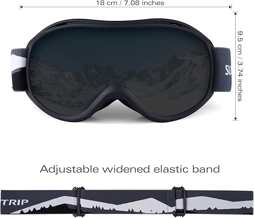 Miniatura 5 de Supertrip Gafas de esquí para hombres y mujeres, antivaho para nieve, protección UV, gafas de snowboard para adultos y jóvenes
