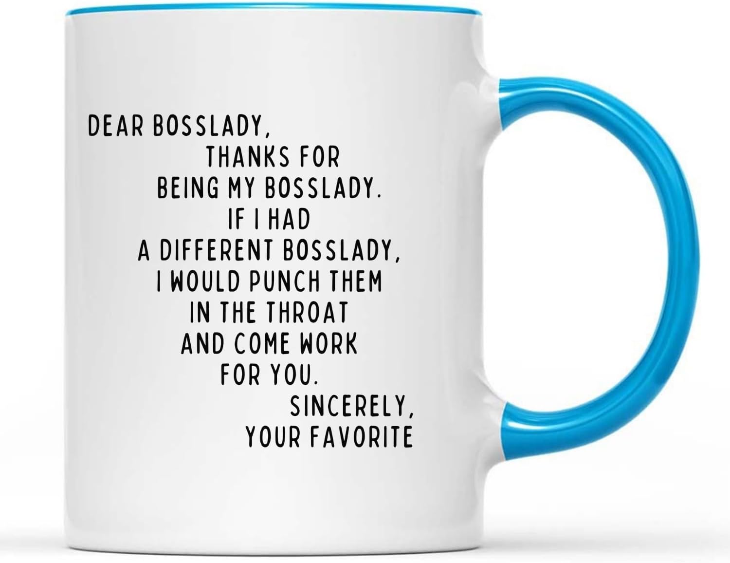 Fantastic Gifts Funny Bosslady Coffee Mug, Birthday Present Idea for Female Bosses Coworkers, Him, Her, Boss, Friend, Family Members Blue Handle 11oz