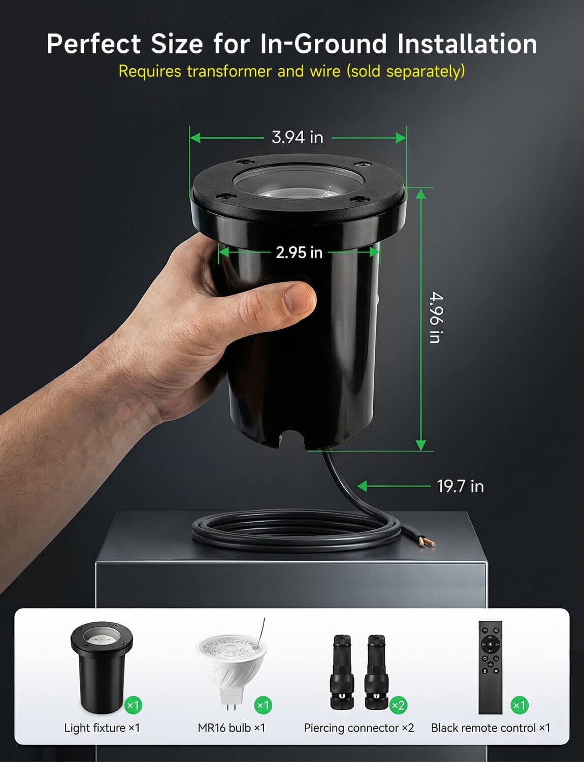 Smart 12V Low Voltage Landscape Lighting for Pathway, Outdoor RGBCW In-Ground Well Lights, App & Remote Control, Replaceable Bulb, IP65 Waterproof, Transformer and Wire Not Included, 4 Pack