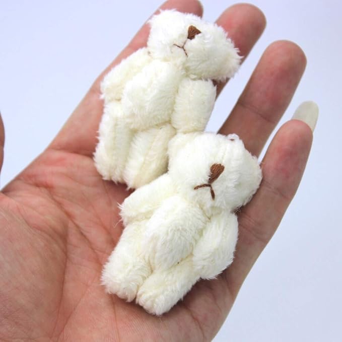 12 Ositos Mini de Peluche Articulados 6cm para Fiestas y Decoración miniatura 5