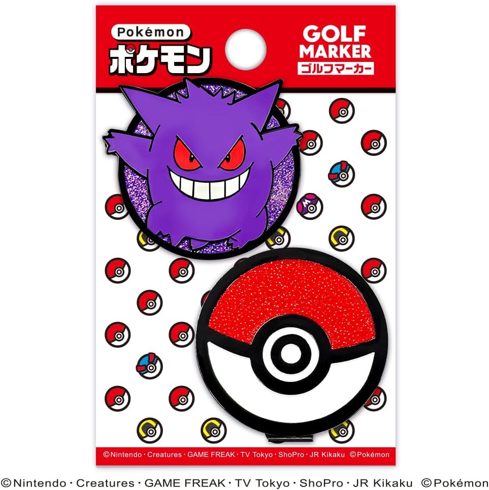 M･I･N･D Pokemon Golf Marker, Big (Genger) Clip Type, Magnet, Licensed Product
