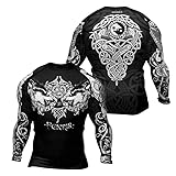 RASHNINJA Viking Long Sleeve Compression Shirt for Men MMA BJJ Jiu Jitsu Training Baselayer Skin Performance Fit Rash Guard (US, Alpha, Medium, Regular, Regular, V24)