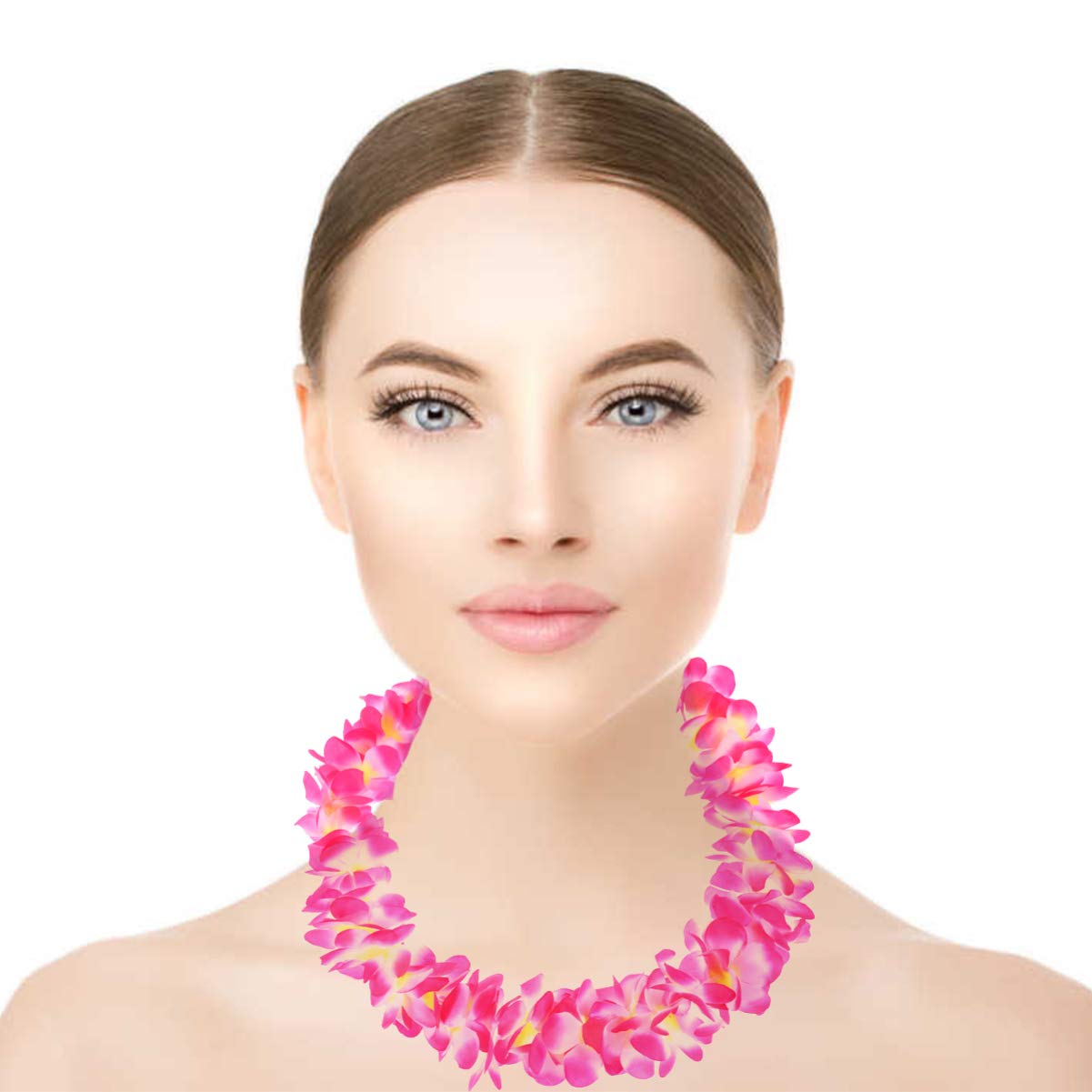 Ciieeo Hawaiian Garland Necklace Thickened Floral Leis for Beach Party Hula Dance Hawaiian Floral Necklace Garland - Image 2