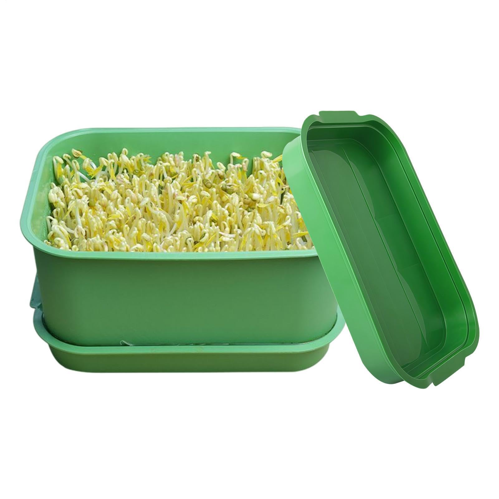 Sprouting Tray - Bpa Free Germination Tray, Soil-Free Planting Seed Trays | Stackable Space Saving Sprout Growing Kit with Drain Holes for Growing Mung Beans, Alfalfa, Wheat