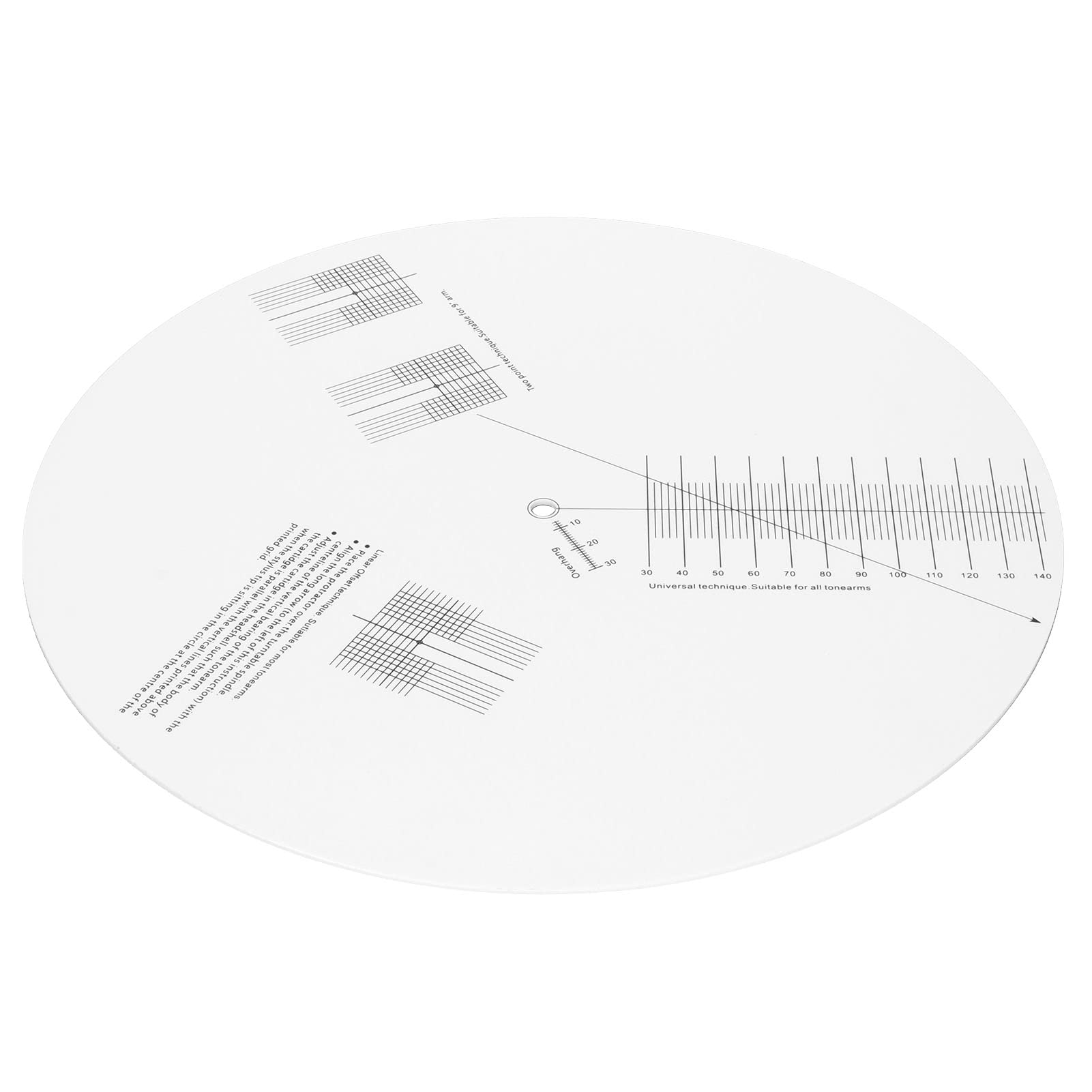 Disco Stroboscopico, Disco di Calibrazione per Precisione Velocità del Giradischi e Allineamento Cartuccia per Lettori Vinile ABS Bianco Doppia Faccia 33 45 78 Giri 50 60Hz 1 Pezzo