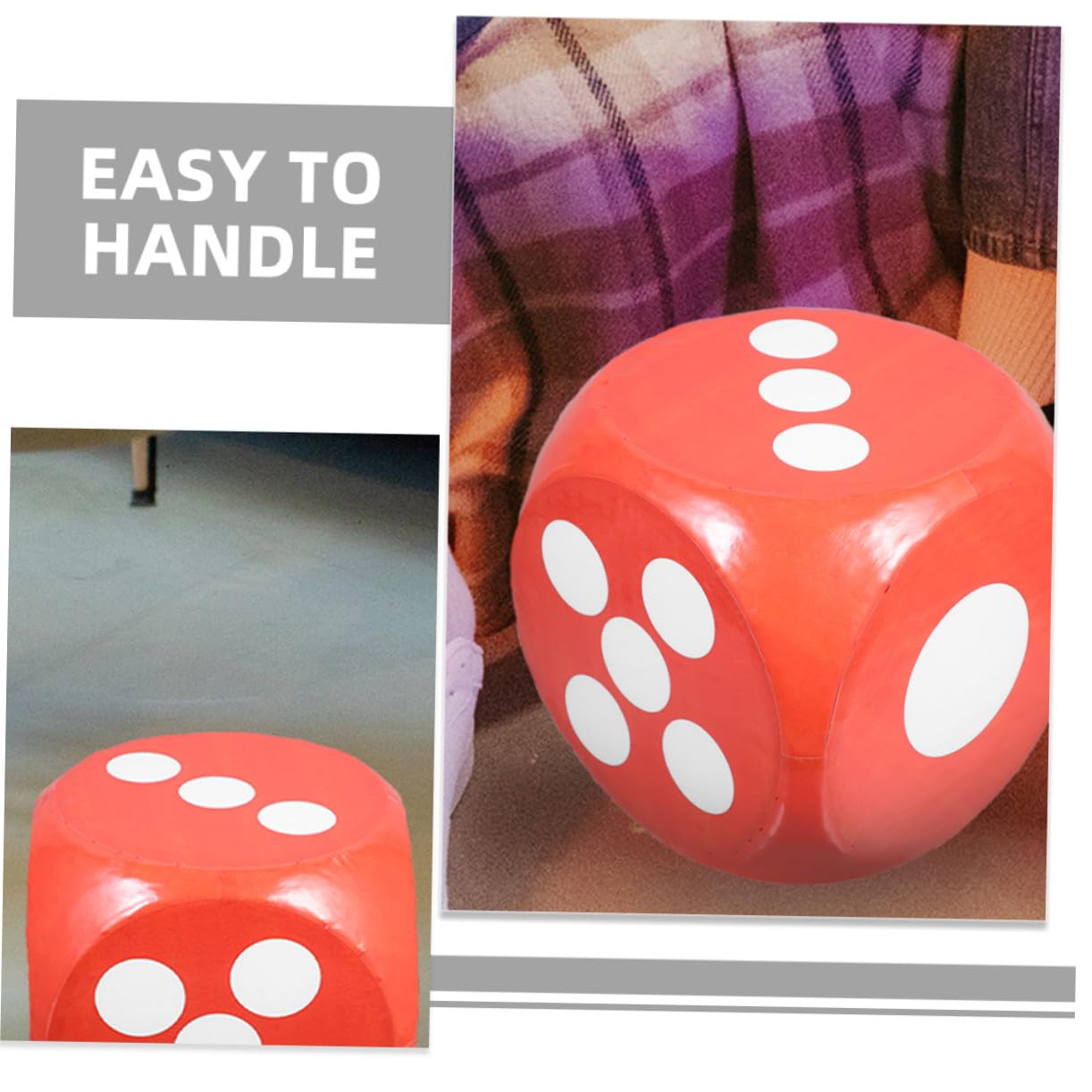 Dadi di Schiuma Giganti Rossi per Giochi di Società e Lotterie, Dado Sovradimensionato Leggero e Sicuro per Bambini, Accessorio Didattico per Abilità Matematiche e Feste, 30 Cm,