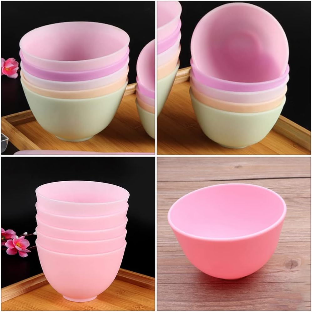 Cabilock Facial Kit 6PCS Silicone Face Mixing Bowl Facial Mud Bowl Cosmetic Mixing Bowl Hair Color Bowl Hair Coloring Dye Mixing Tint Bowls Condiment Bowls Face Mask Mixing Bowl Set : Beauty & Personal Care