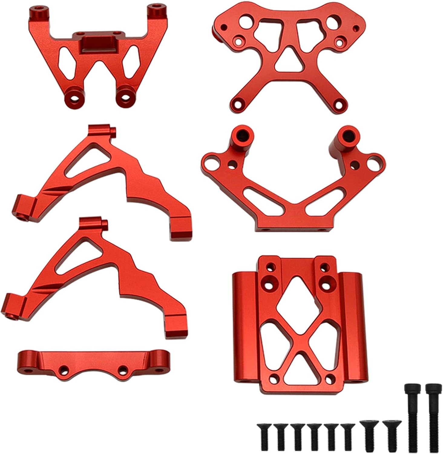 FLMLF Alloy Front Parts Bulkhead/Shock Tower Kits Red for 1/5 HPI Baja RV KM 5B 5T 5SC RC CAR