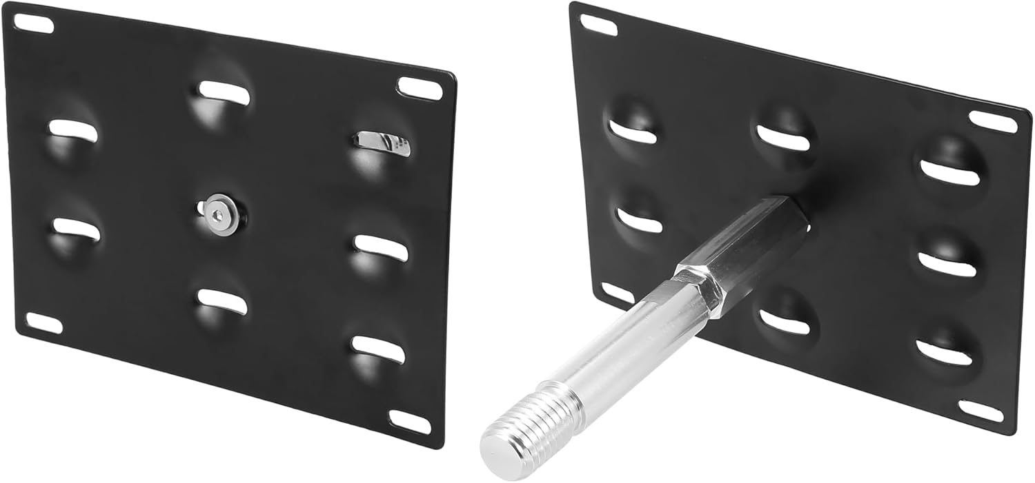 X AUTOHAUX Car Front Bumper Tow Hook License Plate Mount Bracket Holder Set Bolt on for Mercedes-Benz 2008-2018