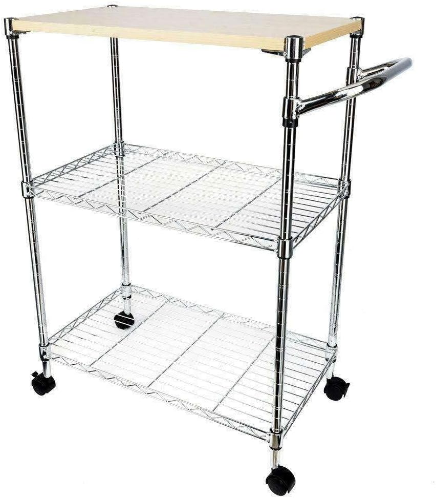 Rolling Mixing Cart Rack Amazon.com: UYSB 3-Tier Rolling Kitchen Trolley Cart Island Rack Basket ...