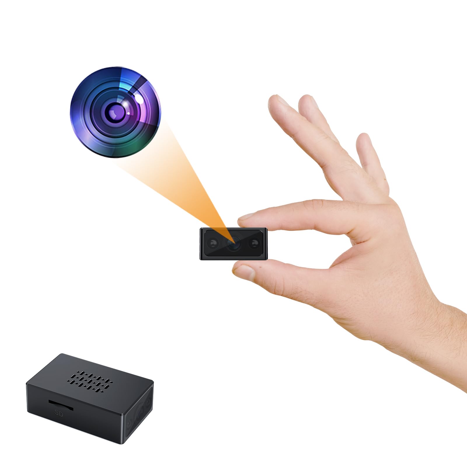 Cámara de Seguridad HD 1080P, cámara espía Oculta, Mini cámara niñera Interior/Exterior, Suitable para hogares, oficinas, Mascotas y niños (sin Wi-Fi)