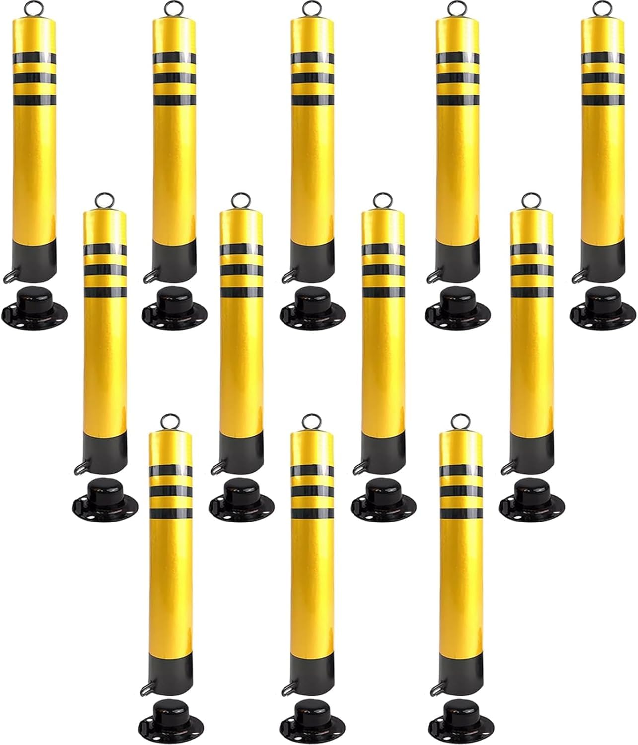 Traffic Delineator Post Delineator Safety Cone Post Commercial Parking Bollard Lockable, Driveway Sidewalk Traffic Delineator Post Reflective Nightly, Schools/Hospitals/P-12 Pack-65cm/25.6in Tall