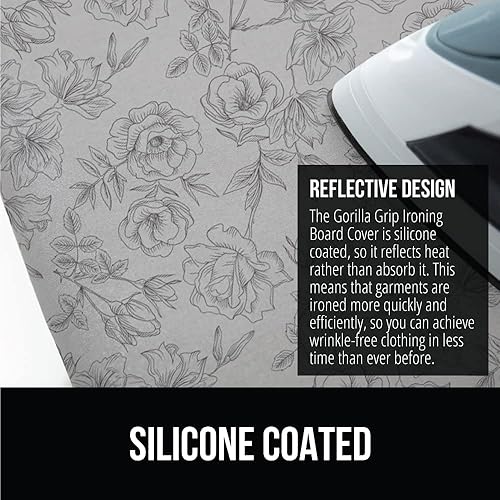 Vista 151 de Gorilla Grip - Funda reflectante de silicona para tabla de planchar
