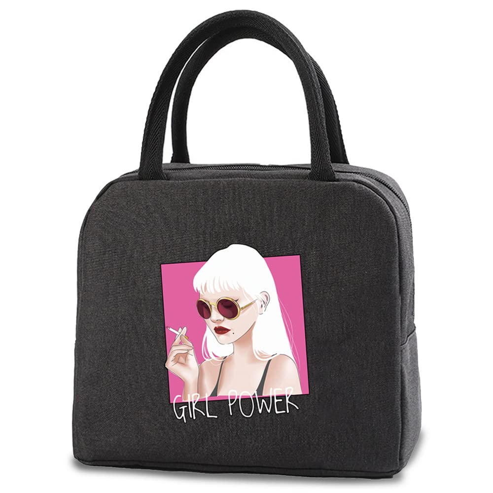 Insulated Lunch Bag Tote Bag for Women Wide Open Insulated Cooler Bag Water-Resistant Thermal Leak-Proof Lunch Organizer for Men Girls Children Outdoor Picnic Work (Girl Power) — image 1