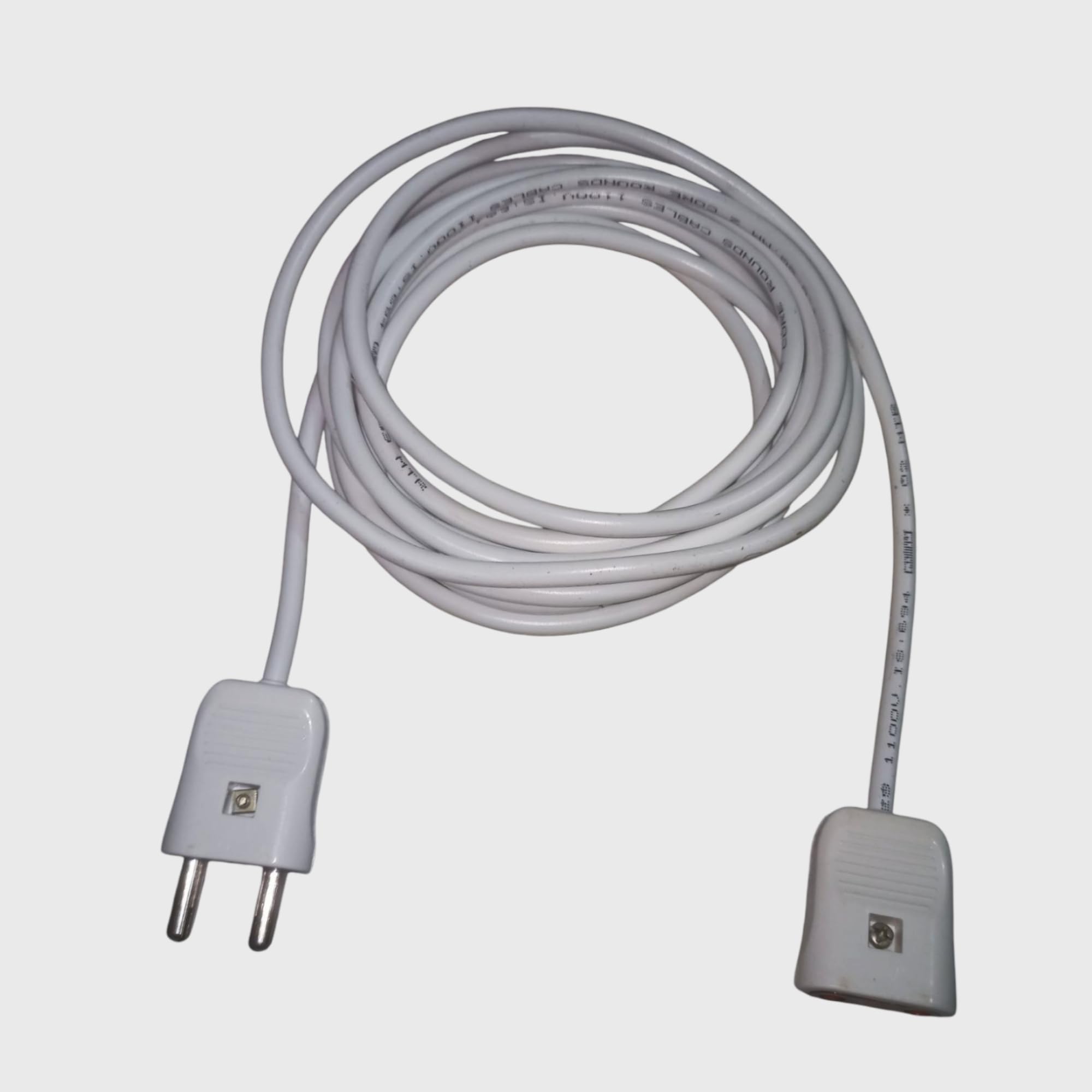 2 Pin Top Male to Female Extension Cord, White, 3 Meter Flexible PVC Power Cable for Lamp, Fan, Charger and Home Appliances-image-47